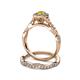 5 - Susan Prima Yellow Sapphire and Diamond Halo Bridal Set Ring 