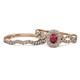 1 - Susan Prima Ruby and Diamond Halo Bridal Set Ring 