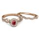 4 - Susan Prima Ruby and Diamond Halo Bridal Set Ring 