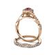 5 - Susan Prima Ruby and Diamond Halo Bridal Set Ring 