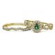 1 - Susan Prima Diamond and Lab Created Alexandrite Halo Bridal Set Ring 