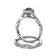 5 - Susan Prima Blue Sapphire and Diamond Halo Bridal Set Ring 