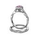5 - Susan Prima Pink Sapphire and Diamond Halo Bridal Set Ring 