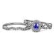 1 - Susan Prima Tanzanite and Diamond Halo Bridal Set Ring 