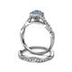 5 - Susan Prima Blue Topaz and Diamond Halo Bridal Set Ring 