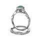 5 - Susan Prima Emerald and Diamond Halo Bridal Set Ring 