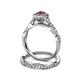 5 - Susan Prima Ruby and Diamond Halo Bridal Set Ring 