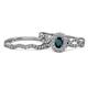 1 - Susan Prima London Blue Topaz and Diamond Halo Bridal Set Ring 