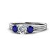 1 - Alyssa Blue Sapphire and Lab Grown Diamond Three Stone Ring 