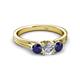 2 - Alyssa Blue Sapphire and Lab Grown Diamond Three Stone Ring 