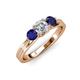 3 - Alyssa Blue Sapphire and Lab Grown Diamond Three Stone Ring 