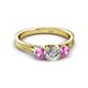 2 - Alyssa Pink Sapphire and Lab Grown Diamond Three Stone Ring 