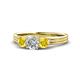 1 - Alyssa Yellow Sapphire and Lab Grown Diamond Three Stone Ring 