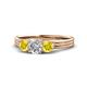 1 - Alyssa Yellow Sapphire and Lab Grown Diamond Three Stone Ring 