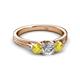 2 - Alyssa Yellow Sapphire and Lab Grown Diamond Three Stone Ring 
