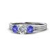 1 - Alyssa Tanzanite and Lab Grown Diamond Three Stone Ring 