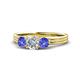 1 - Alyssa Tanzanite and Lab Grown Diamond Three Stone Ring 