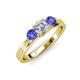 3 - Alyssa Tanzanite and Lab Grown Diamond Three Stone Ring 