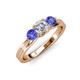 3 - Alyssa Tanzanite and Lab Grown Diamond Three Stone Ring 