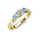 3 - Alyssa Aquamarine and Lab Grown Diamond Three Stone Ring 