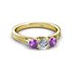 2 - Alyssa Amethyst and Lab Grown Diamond Three Stone Ring 