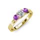 3 - Alyssa Amethyst and Lab Grown Diamond Three Stone Ring 
