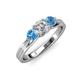 3 - Alyssa Blue Topaz and Lab Grown Diamond Three Stone Ring 