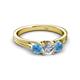 2 - Alyssa Blue Topaz and Lab Grown Diamond Three Stone Ring 