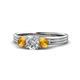 1 - Alyssa Citrine and Lab Grown Diamond Three Stone Ring 