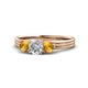 1 - Alyssa Citrine and Lab Grown Diamond Three Stone Ring 