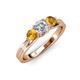 3 - Alyssa Citrine and Lab Grown Diamond Three Stone Ring 