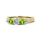 1 - Alyssa Peridot and Lab Grown Diamond Three Stone Ring 