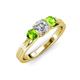 3 - Alyssa Peridot and Lab Grown Diamond Three Stone Ring 