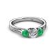 2 - Alyssa Emerald and Lab Grown Diamond Three Stone Ring 