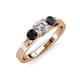 3 - Alyssa Black Diamond and White Lab Grown Diamond Three Stone Ring 