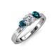 3 - Alyssa Blue Diamond and White Lab Grown Diamond Three Stone Ring 