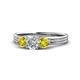 1 - Alyssa Yellow Diamond and White Lab Grown Diamond Three Stone Ring 