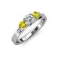 3 - Alyssa Yellow Diamond and White Lab Grown Diamond Three Stone Ring 