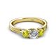 2 - Alyssa Yellow Diamond and White Lab Grown Diamond Three Stone Ring 