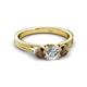 2 - Alyssa Smoky Quartz and Lab Grown Diamond Three Stone Ring 