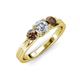 3 - Alyssa Smoky Quartz and Lab Grown Diamond Three Stone Ring 