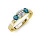 3 - Alyssa London Blue Topaz and Lab Grown Diamond Three Stone Ring 