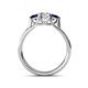 4 - Alyssa Blue Sapphire and Lab Grown Diamond Three Stone Ring 