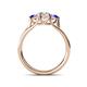 4 - Alyssa Tanzanite and Lab Grown Diamond Three Stone Ring 