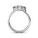 4 - Alyssa Rhodolite Garnet and Lab Grown Diamond Three Stone Ring 