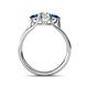4 - Alyssa Blue Diamond and White Lab Grown Diamond Three Stone Ring 