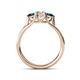 4 - Alyssa Blue Diamond and White Lab Grown Diamond Three Stone Ring 