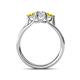 4 - Alyssa Yellow Diamond and White Lab Grown Diamond Three Stone Ring 