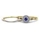 1 - Iliana Prima Blue Sapphire and Diamond Halo Bridal Set Ring 