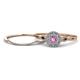 1 - Iliana Prima Pink Sapphire and Diamond Halo Bridal Set Ring 